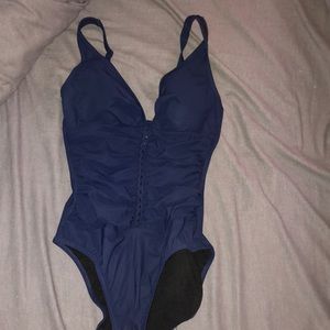 Everything But Water miracle suit (navy blue)